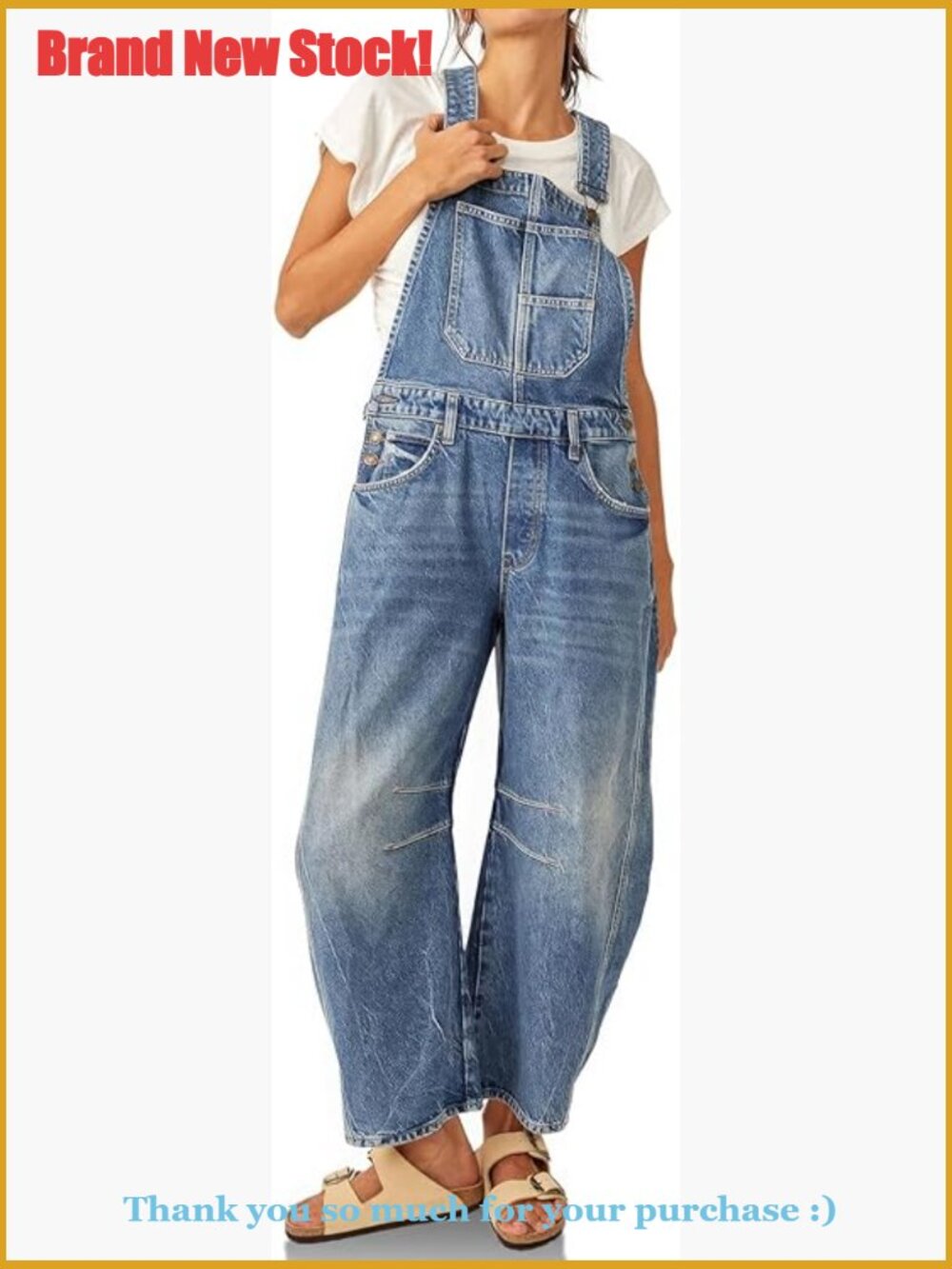 Denim Bib Overalls Adjustable Strap Barrel Jeans Boyfriend Patchwork Jumpsuit
